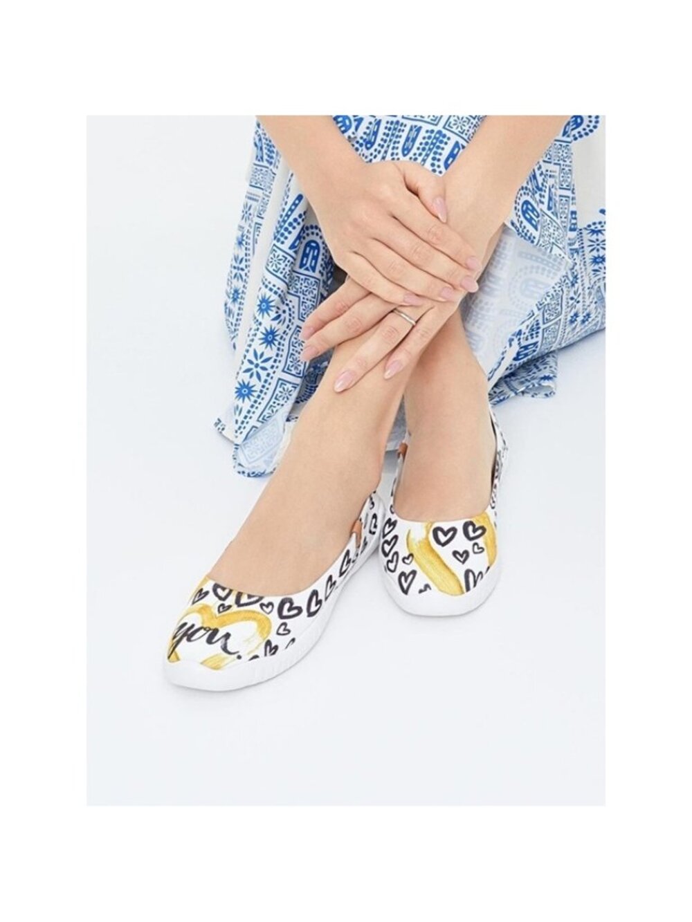 Size 10.5 UIN Te Amo Art Flats Women’s Slip-On Travel Shoes